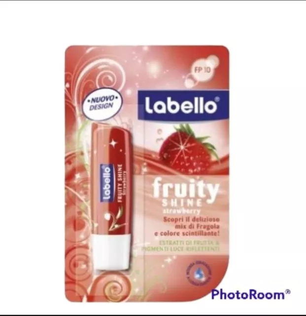 Labello Strawberry Shine Fragola Balsamo Labbra Senza Oli Minerali E Parabeni