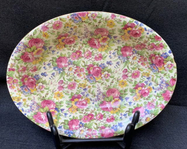VINTAGE💎ROYAL WINTON/GRIMWADES Summertime Chintz Oval Serving Bowl Pre-1960's
