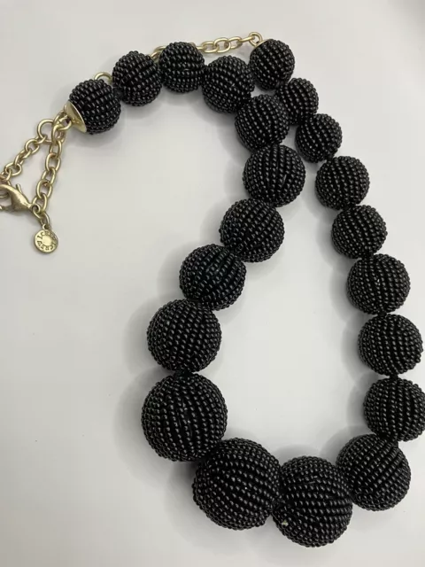 Black Beaded Ball J. Crew Necklace