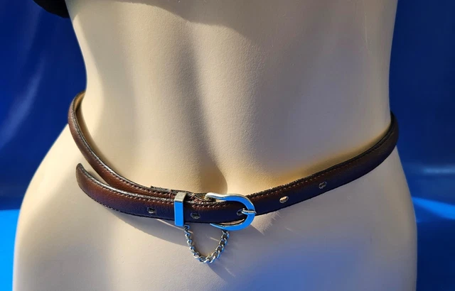 Ceinture En Cuir Noemi Liberti - Marron Et Métal Deux Tons, Taille 75 - Occasion Très Bon état