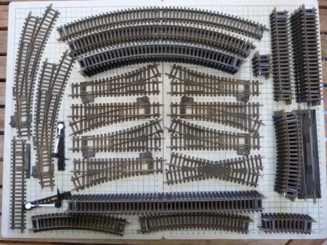 Hornby steel track and points job lot for OO gauge model train set