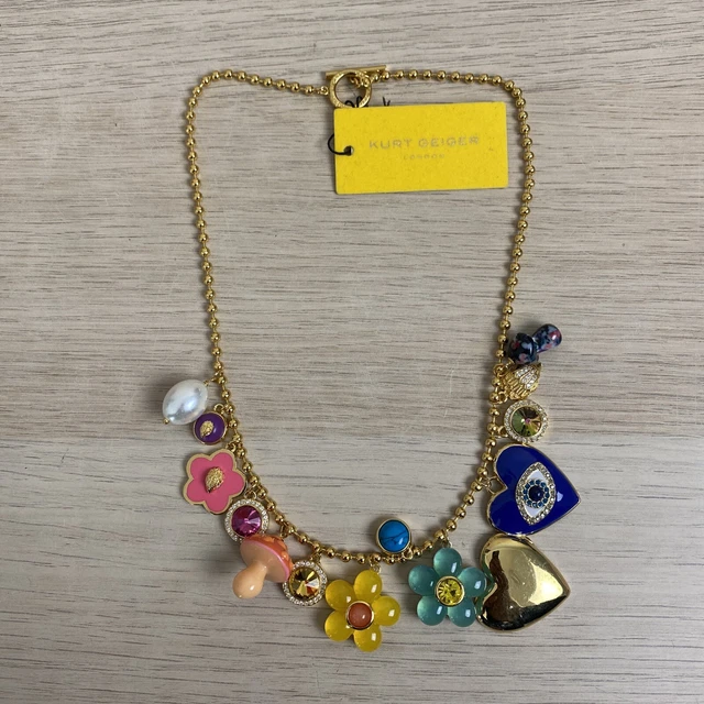 NWT Kurt Geiger London Novelty Charm Frontal Necklace Multi