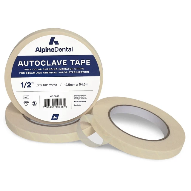 60 Yd. Roll of 1/2 inch Autoclave Tape – Indicates Sterilization