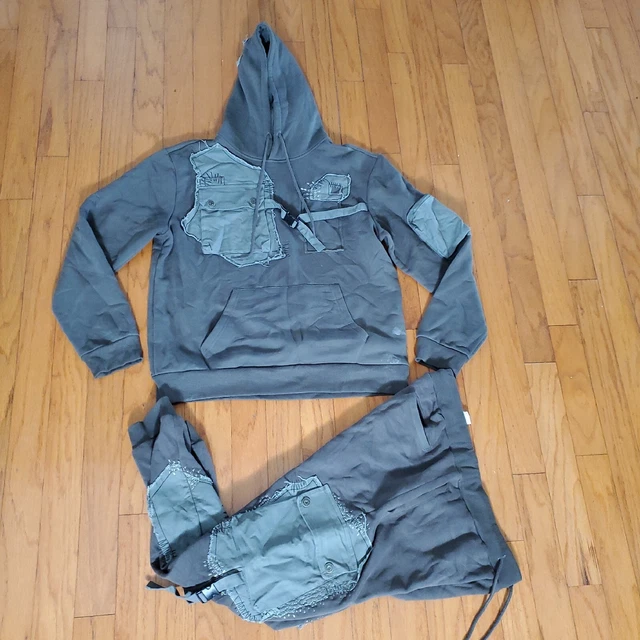 Size 2XL SMOKE RISE SWEATSUIT OUTFIT HOODIE RAD SPLASH PANTS BLK MEN TRACKSUIT