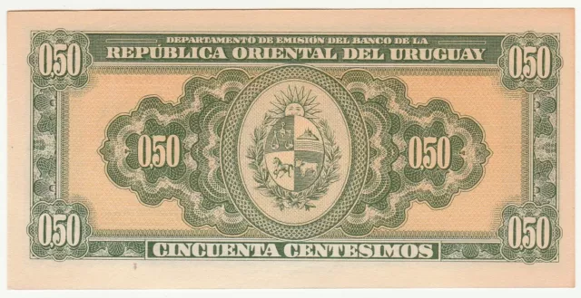 Uruguay | 1939 | 50 Centésimos | P# 34 | Ext. Fine 2