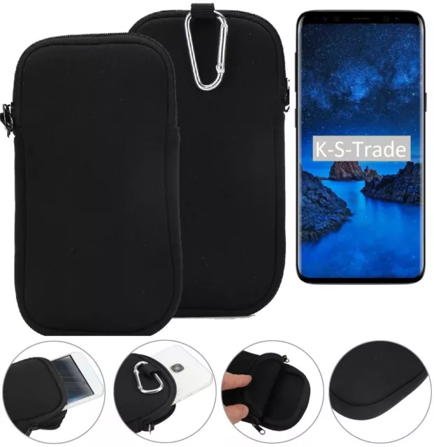 Bolsa neopreno para Samsung Galaxy S9 Funda protección de viaje Clip delgado