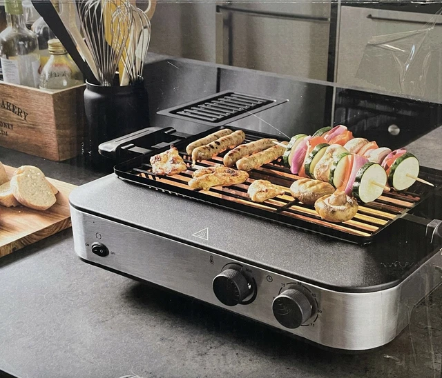 Barbecue Elettrico Style Evo PG 8123 Per Interni/Esterni - 2500W, Riscaldamento Rapido A 350°C, Superficie SafeTouch, Nero