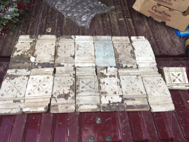 antique 15 plinth blocks Architectural Salvage Flower Pattern