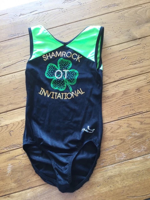 DreamLights leotard Adult Extra Small green black shamrock