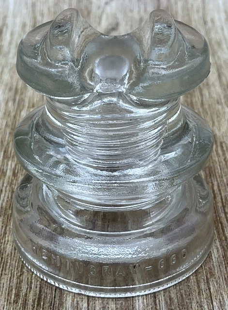Vintage Glass Insulator CD 219 Hemingray-660 Clear Glass Good Shape