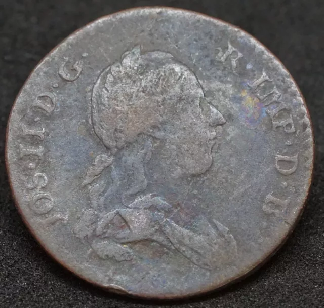 1789 1 Liard  / 1 Oord Joseph II Belgium Austrian Netherlands Rare Coin 2