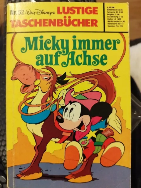 ERSTAUFLAGE Lustige Taschenbücher Nr.52 von 1978 Micky immer auf Achse - TOP