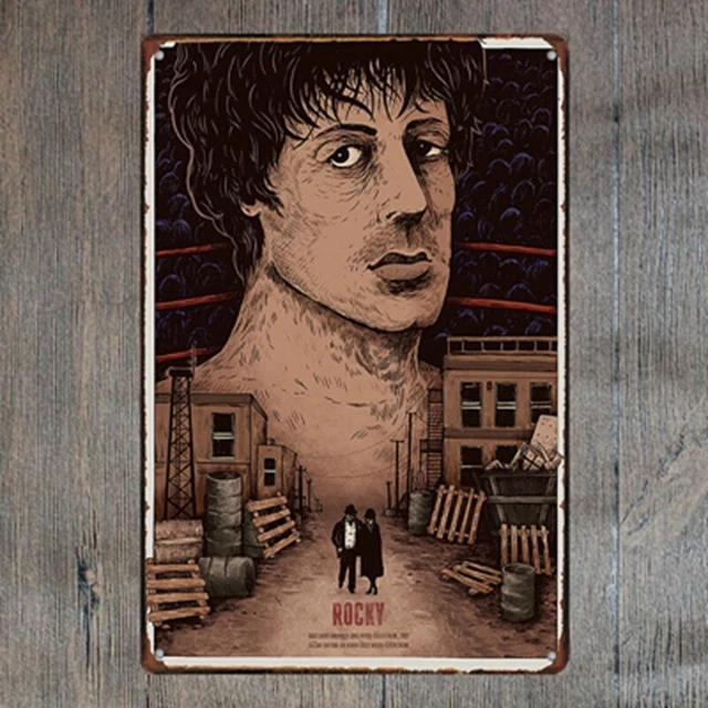 Plaque Métal Vintage Film Rocky – 30 X 20 Cm – Déco Murale – Neuve