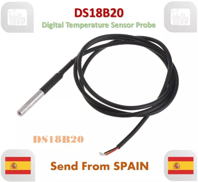 DS18B20 Waterproof Digital Temperature Sensor NTC Thermistor Thermal 1m Cable