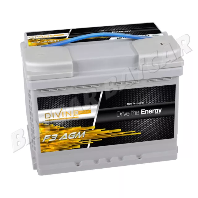 DIVINE F3 12V 60Ah AGM - Elektromotor Batterie ersetzt 45 50 55 65 70 75 Ah