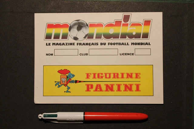 sticker figurine Panini Mondial football