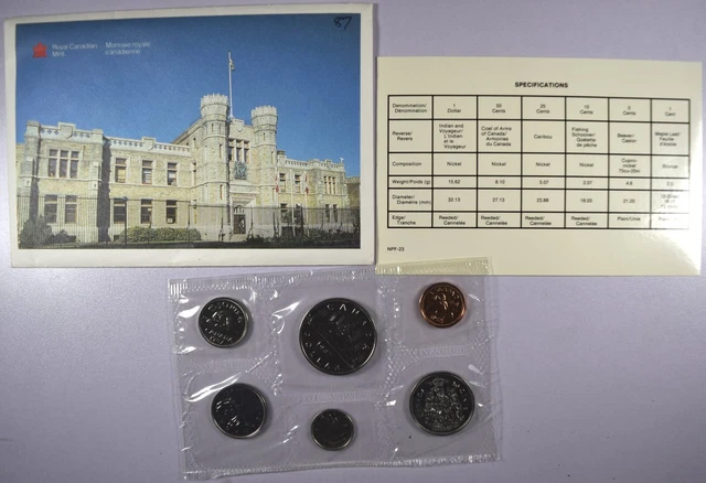 1987 Royal Canadian Mint Proof Like Set w/Papers