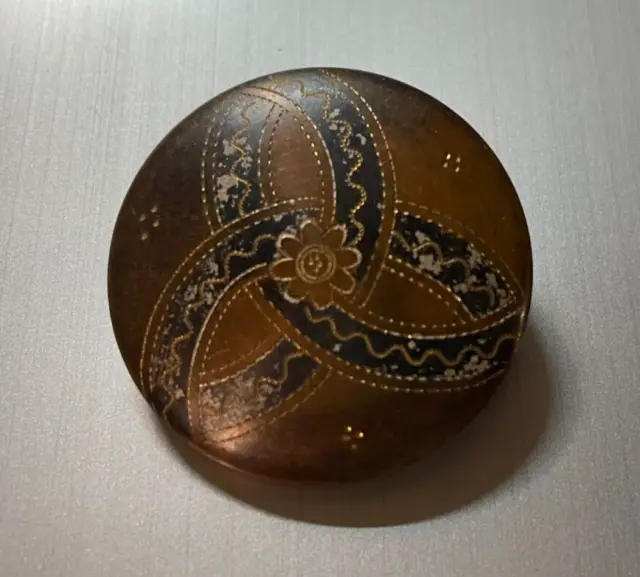 BOUTON COLLECTION - grand bouton métal peint - XIXème - 3.4 cm