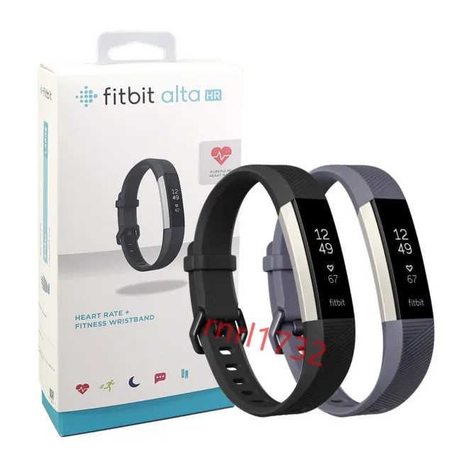 Fitbit Alta HR Fitness Wristband Activity Tracker Black Coral Small / Large Band