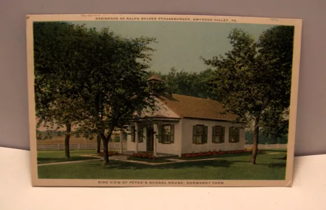 Postcard Side View of Peters Schoolhouse,Normandy Farm Gwynedd Valley PA.  C 5