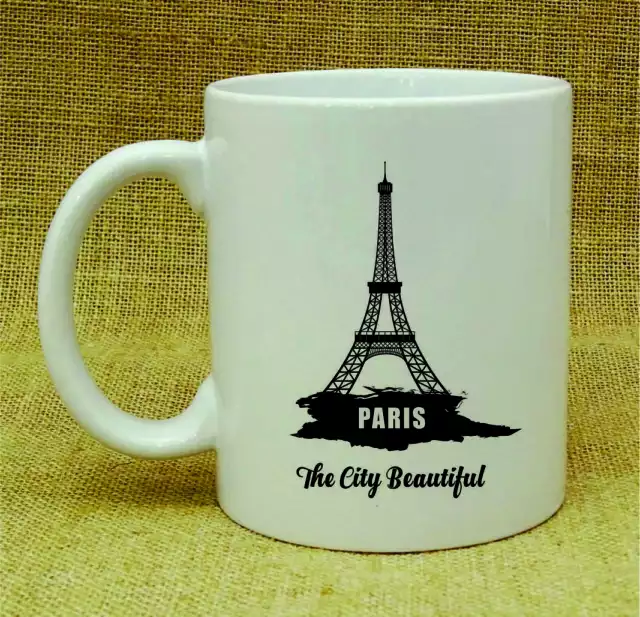 Paris The City Beautiful Coffee Mug Printed Quote White Ceramic-jyo