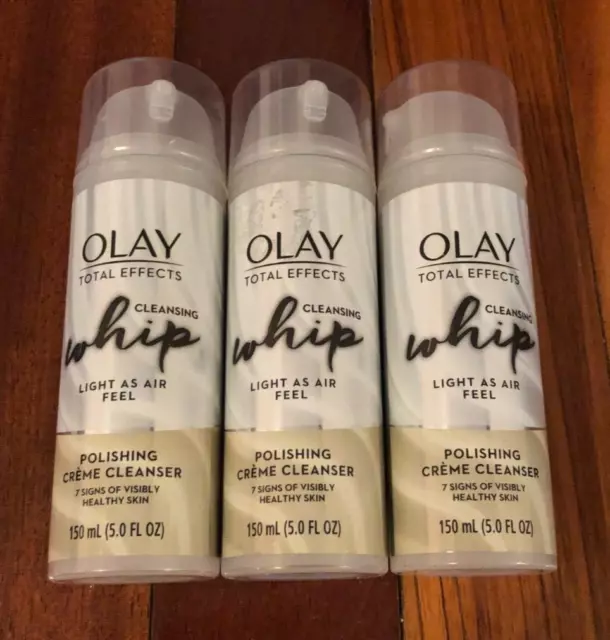 3 Olay Total Effects Cleansing Whip Polishing Creme Cleanser 5.0 oz