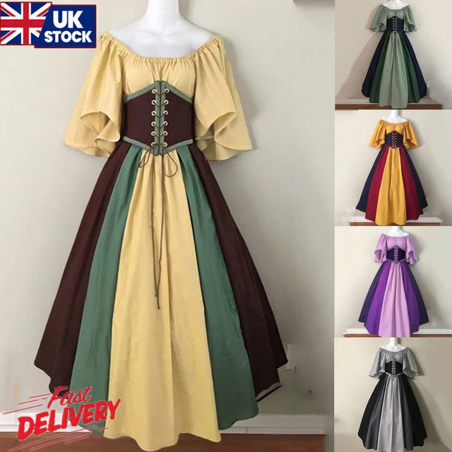 Wkishenl Renaissance Dress Women Plus Size Medieval Costume