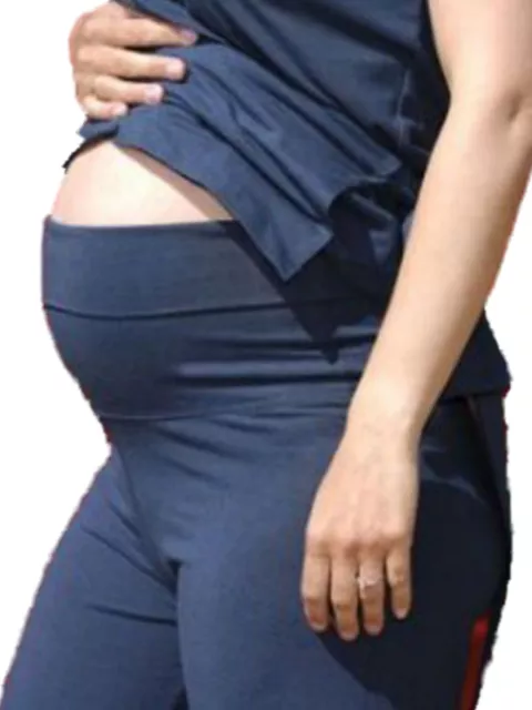 Maternity Trousers Loungewear Soft Touch Pregnancy Yoga Gym Casual Blue Small