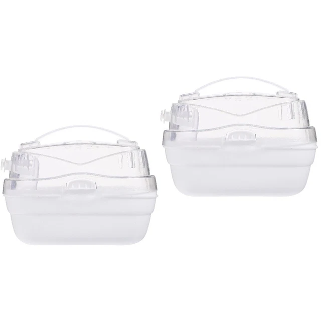 2 piezas Portador de hámster portátil para exteriores Jaula de hámster Caja ligera para hámster