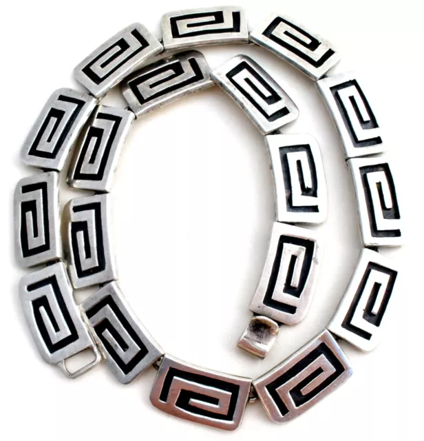 Sterling Silver Collar Necklace Overlay Hecho En Mexico Vintage Jewelry 60 Grams