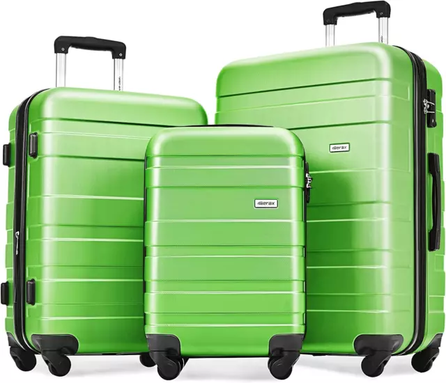 3 Piece Expandable ABS Hardshell Luggage Sets Spinner Wheel Suitcase TSA Lock Su