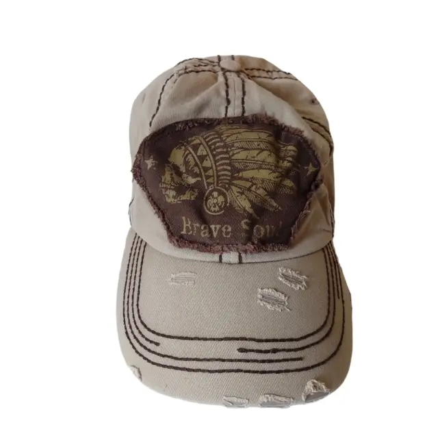 Brave Soul Native American Indian Skull Dad Cap Kbethos Vintage Distressed