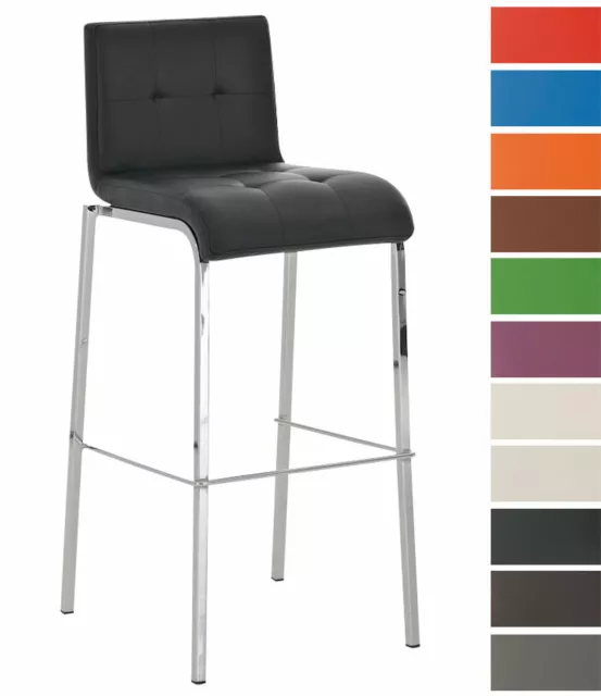 Taburete Alto Apilable Avola Tapizado En Cuero Pu Con Altura De Asiento De 78 cm