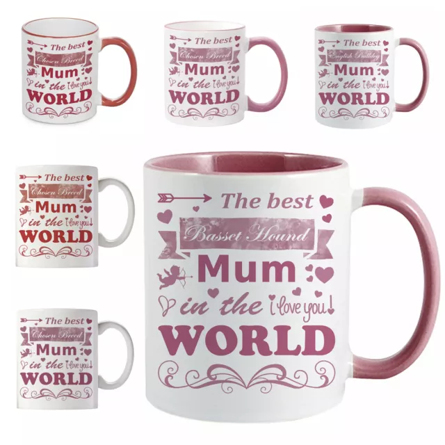 Best Dog Mum in the World Mug / For Any Breed  / Different colours Available