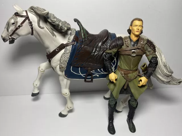 Vtg Toybiz Lord Of The Rings Arwen Asfaloth Deluxe Horse Action Figure & Legolas