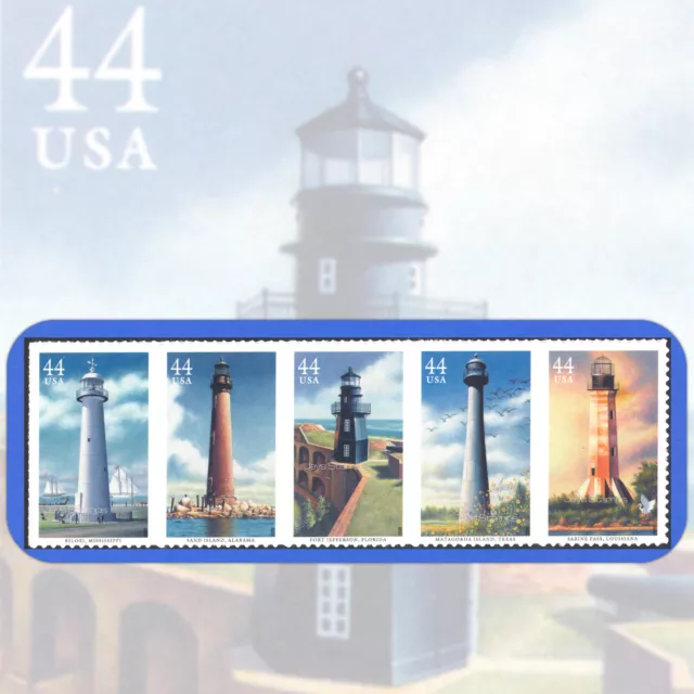 2009  GULF COAST LIGHTHOUSES  Strip of 5 MINT Stamps in random order #4409-4413a