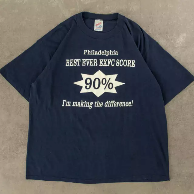 Jerzees Vintage 90s Philadelphia Best Ever Graphic T-Shirt XL Mens Blue