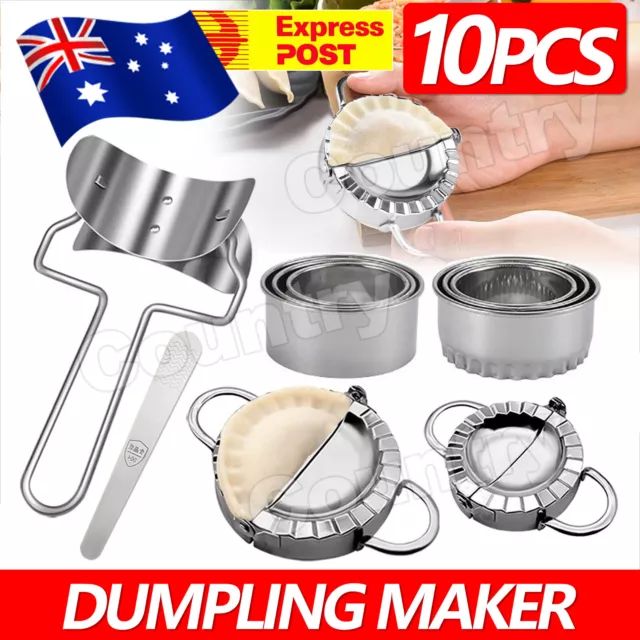 10 Dumpling Maker Stainless Steel Dough Press Pie Ravioli Making Mold Mould Tool