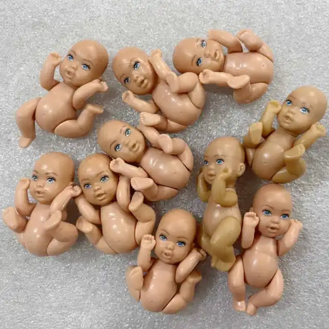 10pcs Happy Family Barbie Midge Pregnant Newborn Baby Girl Doll 1.5” Dollhouse