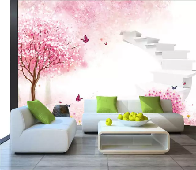 Pink Concise Peony 3D Full Wall Mural Photo Wallpaper Printing Home Kids Decor