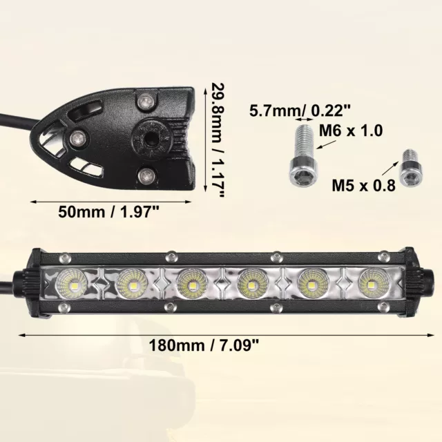 2 Juegos Luces Led de Barra de Luz de Niebla de 7" de Un Solo Fila de 18W 3