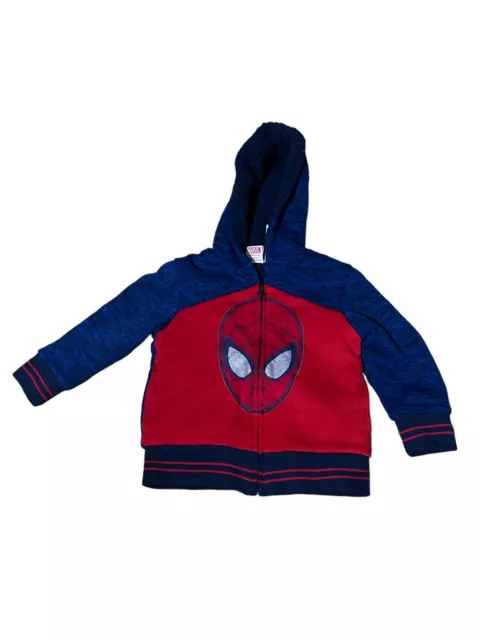Spiderman Head Kids Sherpa Hoodie Toddler 3T Warm And Cozy