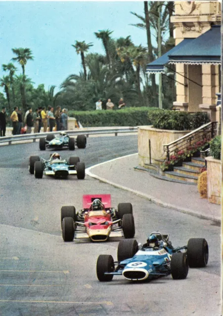 carte postale Grand Prix de Monaco Formule 1  1969  JP Beltoise Matra Hill Lotus