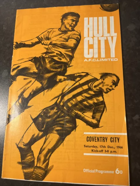 Hull City v Coventry City Sat 17th Dec 1966