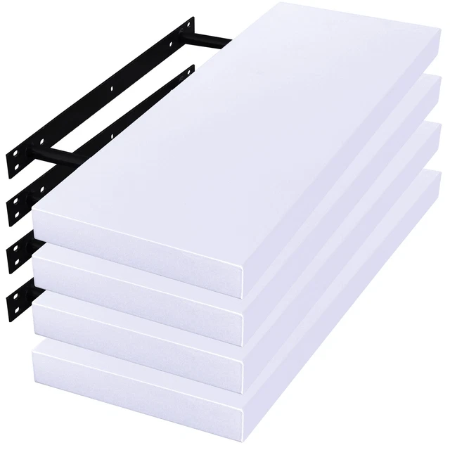 2er Set Schwimmende Wandregale 40cm - MDF Schweberegal Für Bücher & Deko