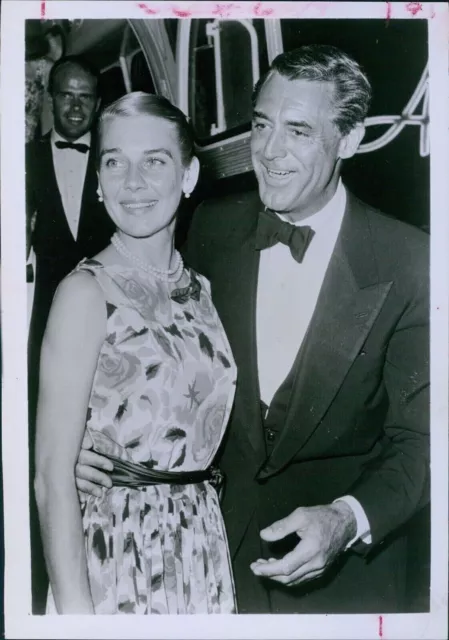 Cary Grant Tux Bow Tie Arm Around Beautiful Woman Actor 5X7 Vintage Press Photo