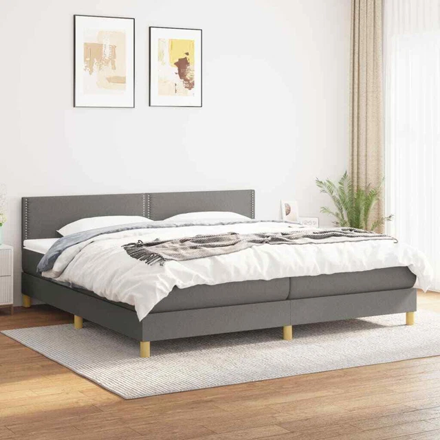 Lit à Sommier et Matelas Tissu Meuble de Chambre à Coucher Multi-modèle vidaXL