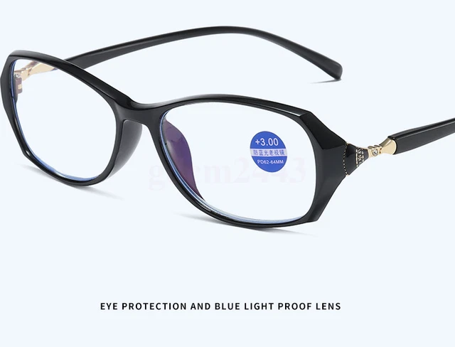 AU Women Anti-Blue Light Reading Glasses Trendy Fashion Wear HD Resin Coating