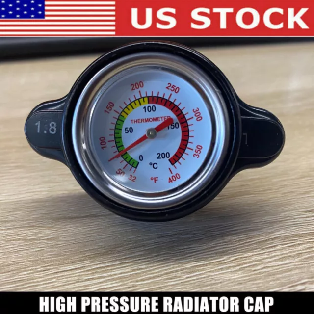 NEW High Pressure Radiator Cap w/ Temperature Gauge 1.8 Bar Radiator Cap 25.6Psi