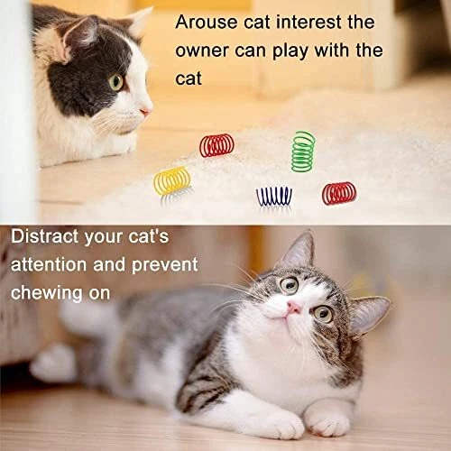 Lot de 20 jouets pour chat plumes de chat plumes spirales en plastique jouet ... 3